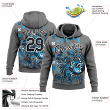 Load image into Gallery viewer, Custom Stitched Steel Gray Black-White 3D Pattern Design Tiger Sports Pullover Sweatshirt Hoodie
