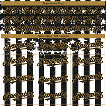 Load image into Gallery viewer, Custom Black Old Gold-White 3D American Flag Authentic Baseball Jersey
