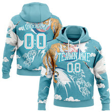 Load image into Gallery viewer, Custom Stitched Lakes Blue White 3D Pattern Design Crane And Tiger Sports Pullover Sweatshirt Hoodie
