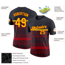 Load image into Gallery viewer, Custom Black Yellow-Red 3D Pattern Design Black History Month Performance T-Shirt
