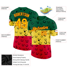 Load image into Gallery viewer, Custom Green Yellow-Red 3D Pattern Design Black History Month Performance T-Shirt

