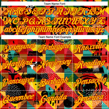 Load image into Gallery viewer, Custom Red Yellow 3D Pattern Design Black History Month Performance T-Shirt
