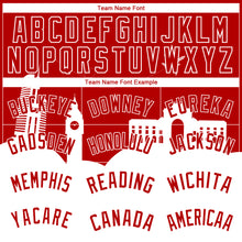 Load image into Gallery viewer, Custom Red White Holiday Travel Monuments Silhouette Authentic City Edition Basketball Jersey
