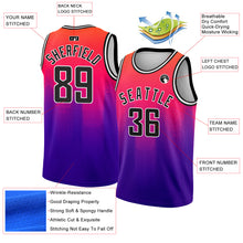 Load image into Gallery viewer, Custom Neon Pink Black-Purple 3D Pattern Design Halftone Gradient Authentic City Edition Basketball Jersey
