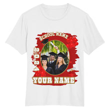 Load image into Gallery viewer, Custom White Old Gold 3D Graduation Performance T-Shirt
