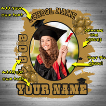 Load image into Gallery viewer, Custom Black Old Gold 3D Graduation Performance T-Shirt
