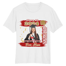 Load image into Gallery viewer, Custom White Red-Old Gold 3D Graduation Performance T-Shirt
