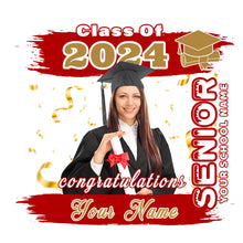 Load image into Gallery viewer, Custom White Red-Old Gold 3D Graduation Performance T-Shirt
