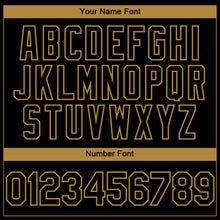 Load image into Gallery viewer, Custom Black Old Gold 3D American Flag Skull Patriotic Authentic Baseball Jersey
