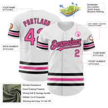 Load image into Gallery viewer, Custom White Pink-Black Line Authentic Baseball Jersey
