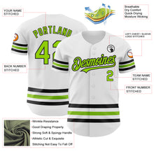 Load image into Gallery viewer, Custom White Neon Green-Black Line Authentic Baseball Jersey
