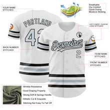 Load image into Gallery viewer, Custom White Silver-Black Line Authentic Baseball Jersey
