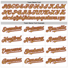 Load image into Gallery viewer, Custom White Crimson-Old Gold Line Authentic Baseball Jersey
