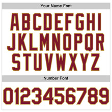 Load image into Gallery viewer, Custom White Crimson-Old Gold Line Authentic Baseball Jersey
