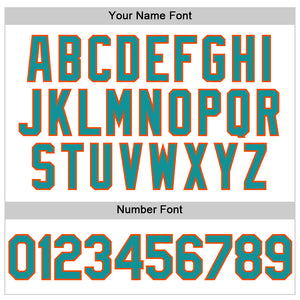 Custom White Teal-Orange Line Authentic Baseball Jersey