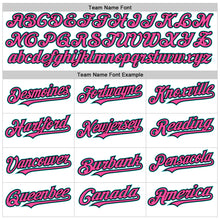 Load image into Gallery viewer, Custom White Pink Black-Teal Line Authentic Baseball Jersey
