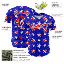 Load image into Gallery viewer, Custom Royal Red-White 3D American Flag Patriotic Authentic Baseball Jersey

