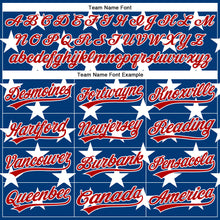 Load image into Gallery viewer, Custom Royal Red-White 3D American Flag Patriotic Authentic Baseball Jersey
