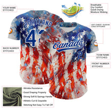 Load image into Gallery viewer, Custom Red Royal-White 3D American Flag Patriotic Authentic Baseball Jersey
