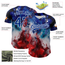 Load image into Gallery viewer, Custom Royal Red-White 3D American Flag Patriotic Authentic Baseball Jersey
