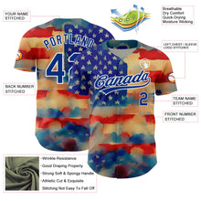 Load image into Gallery viewer, Custom Red Royal-White 3D American Flag Patriotic Authentic Baseball Jersey
