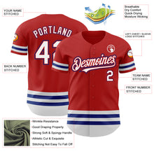 Load image into Gallery viewer, Custom Red White-Royal Line Authentic Baseball Jersey
