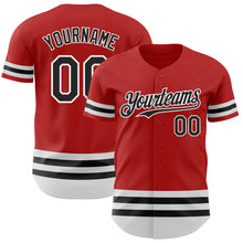 Load image into Gallery viewer, Custom Red Black-White Line Authentic Baseball Jersey
