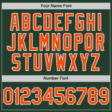 Load image into Gallery viewer, Custom Green Orange-White Line Authentic Baseball Jersey
