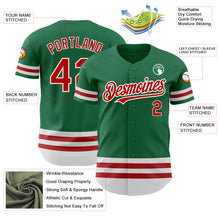 Load image into Gallery viewer, Custom Kelly Green Red-White Line Authentic Baseball Jersey
