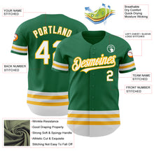 Load image into Gallery viewer, Custom Kelly Green White-Gold Line Authentic Baseball Jersey
