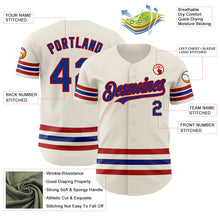 Load image into Gallery viewer, Custom Cream Royal-Red Line Authentic Baseball Jersey
