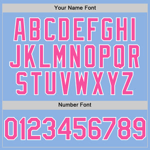 Custom Light Blue Pink-White Line Authentic Baseball Jersey