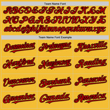 Load image into Gallery viewer, Custom Gold Red-Black Line Authentic Baseball Jersey
