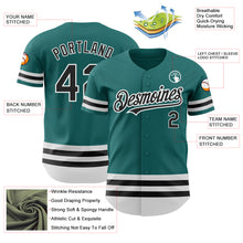 Load image into Gallery viewer, Custom Teal Black-White Line Authentic Baseball Jersey
