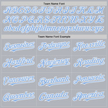 Load image into Gallery viewer, Custom Gray Light Blue-White Line Authentic Baseball Jersey
