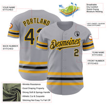 Load image into Gallery viewer, Custom Gray Black-Gold Line Authentic Baseball Jersey
