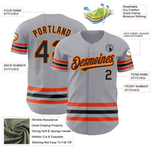Load image into Gallery viewer, Custom Gray Black Orange-Old Gold Line Authentic Baseball Jersey
