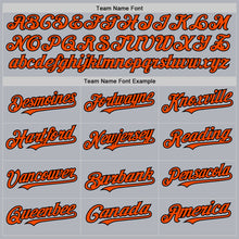 Load image into Gallery viewer, Custom Gray Orange-Black Line Authentic Baseball Jersey
