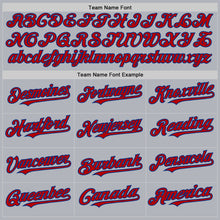 Load image into Gallery viewer, Custom Gray Red-Royal Line Authentic Baseball Jersey

