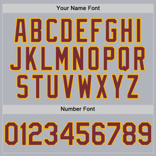 Load image into Gallery viewer, Custom Gray Burgundy-Gold Line Authentic Baseball Jersey
