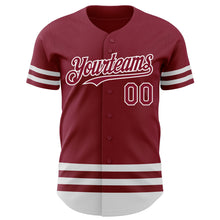 Load image into Gallery viewer, Custom Crimson White Line Authentic Baseball Jersey
