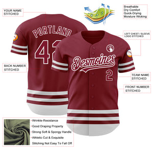 Custom Crimson White Line Authentic Baseball Jersey