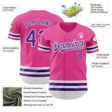 Load image into Gallery viewer, Custom Pink Purple-White Line Authentic Baseball Jersey
