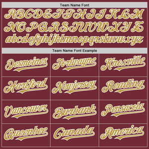 Custom Burgundy Old Gold-White Line Authentic Baseball Jersey