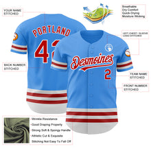 Load image into Gallery viewer, Custom Electric Blue Red-White Line Authentic Baseball Jersey
