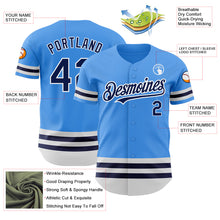 Load image into Gallery viewer, Custom Electric Blue Navy-White Line Authentic Baseball Jersey
