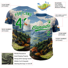 Load image into Gallery viewer, Custom White Grass Green 3D Pattern Design Mountains Landscape Authentic Baseball Jersey
