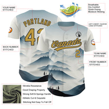 Load image into Gallery viewer, Custom White Old Gold-Black 3D Pattern Design Mountains Landscape Authentic Baseball Jersey
