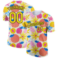 Load image into Gallery viewer, Custom Cream Neon Yellow-Black 3D Pattern Design Summer Holiday Fruit Performance T-Shirt
