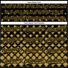 Load image into Gallery viewer, Custom Black Old Gold 3D Pattern Design Geometric Shapes Authentic Baseball Jersey
